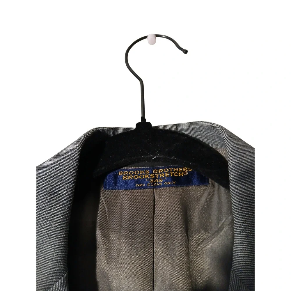 Brooks Brothers Mens Grey Stretch Wool Suit Blazer Jacket Sport Coat Size 44R‎